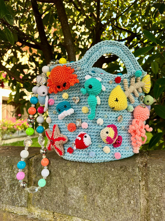 Borsa Incanto sotto il mare riproducibile su ordinazione tempo 15/30gg