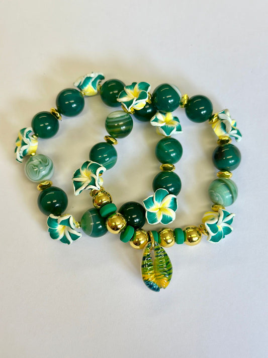 Bracciali Hawaii Verde set 2Pezzi