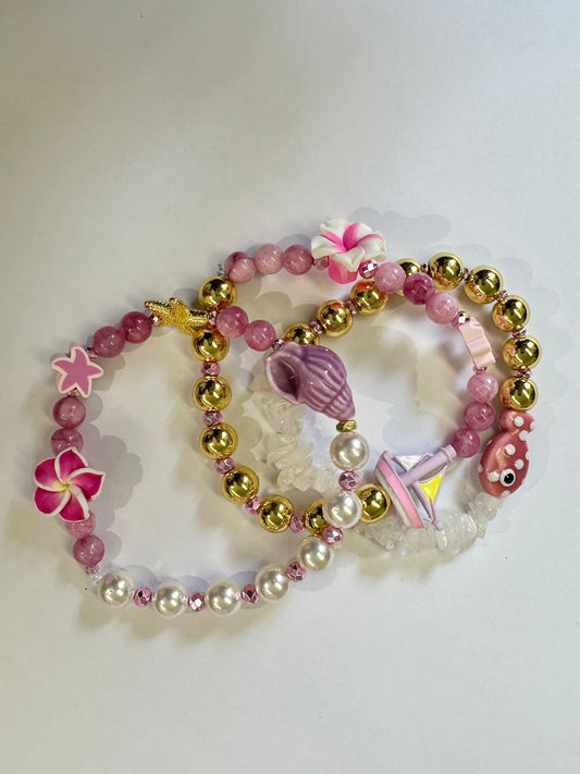 Bracciale Hawaii rosa conchiglia 1 Pezzo