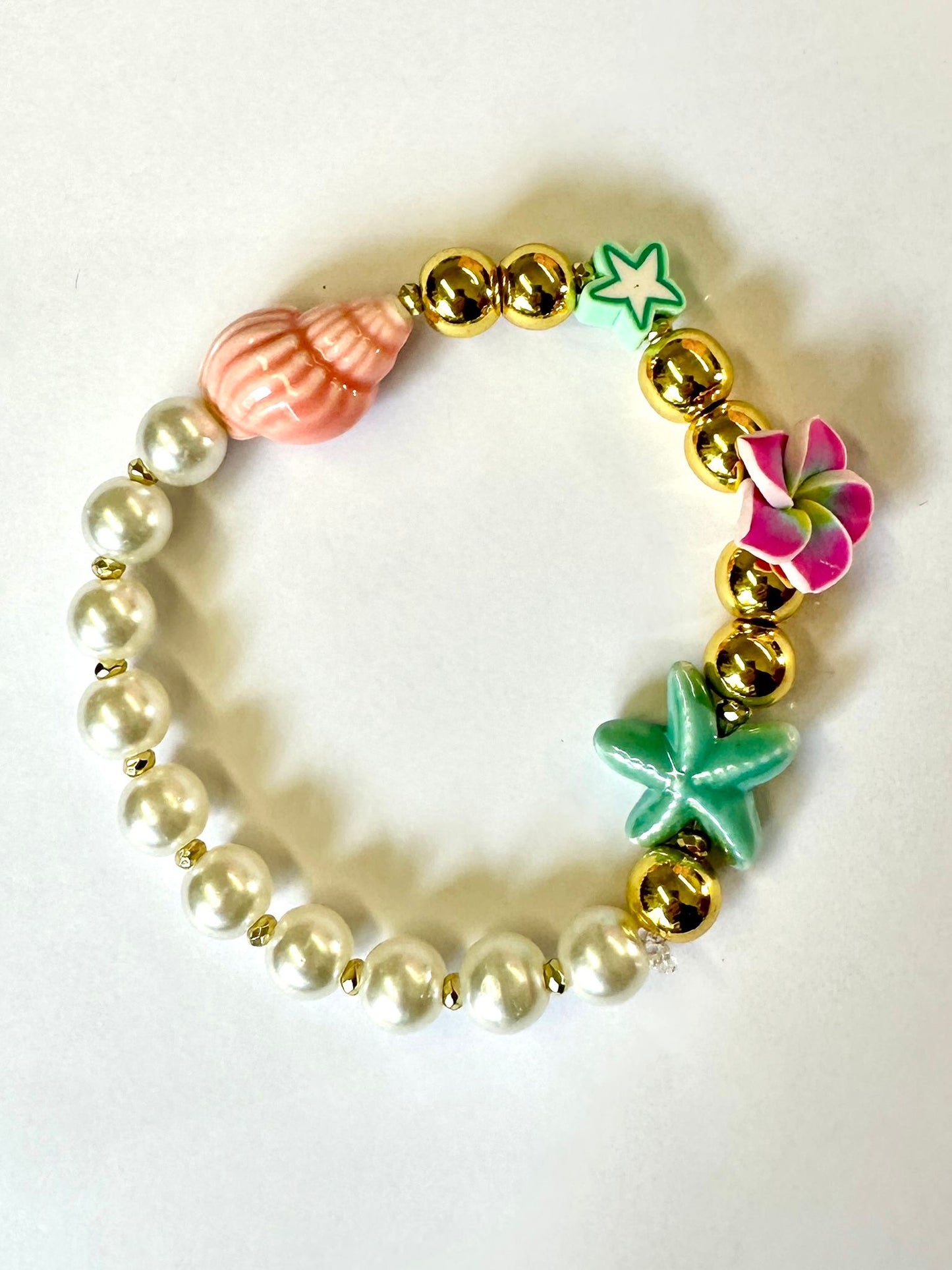 Bracciali Hawaii multicolor Conchiglia+Pesciolino set 2Pezzo