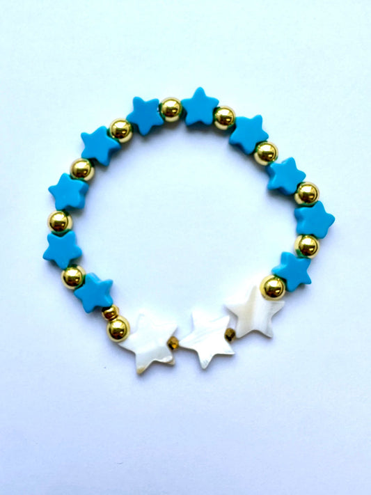 Bracciale Hawaii turchese Stelline+Pesciolino set 2 Pezzi
