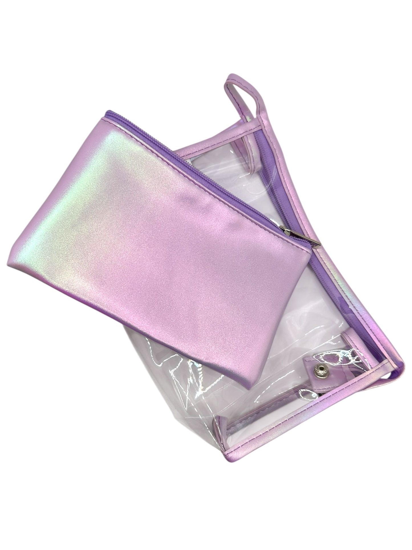 Borsa Purple Hearts con pochette interna