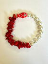 Bracciali Hawaii Rosso Pesciolino+Conchiglia set 2 Pezzi