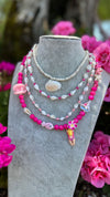 Collana Paradise fucsia set 4 pezzi
