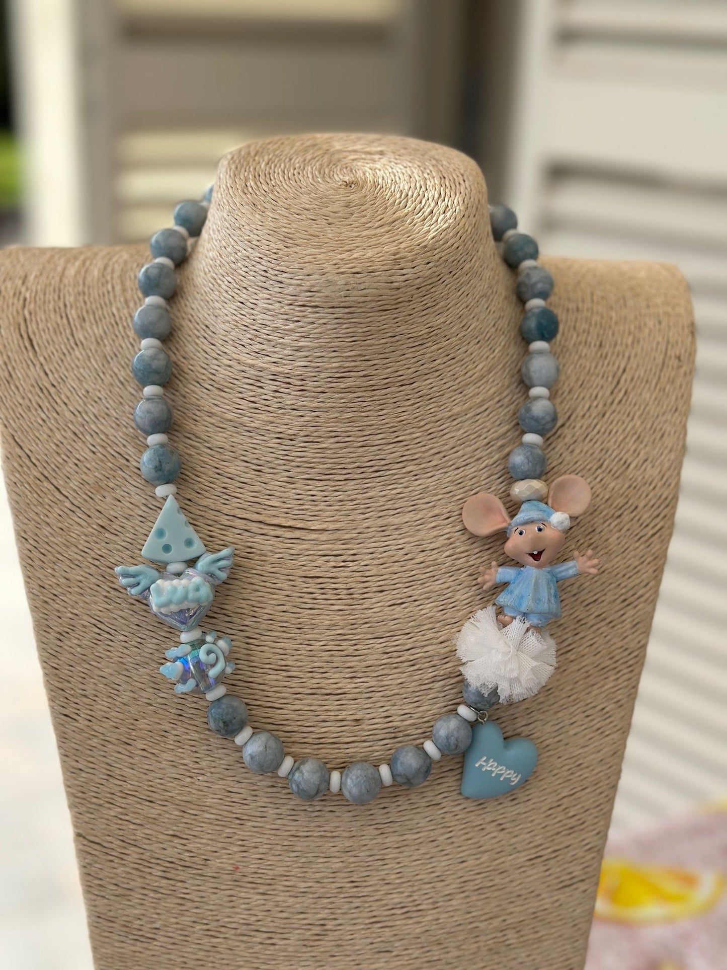 Collana Topo Gigio Style celeste