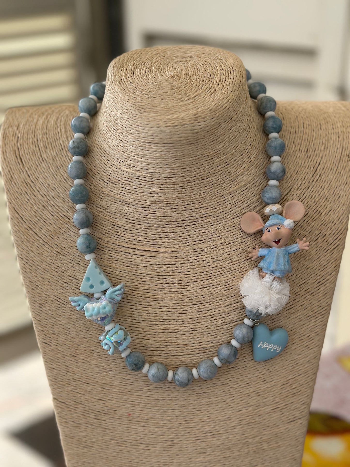 Collana Topo Gigio Style celeste