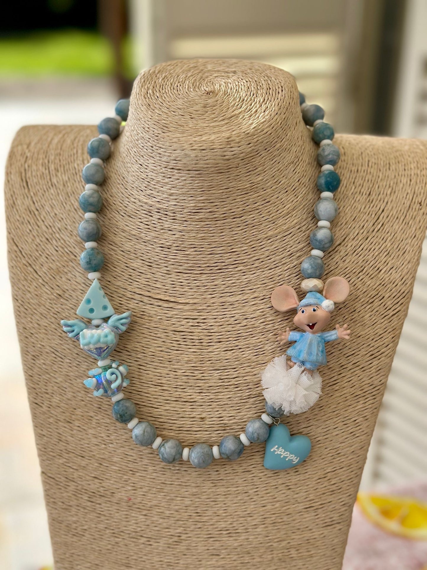 Collana Topo Gigio Style celeste