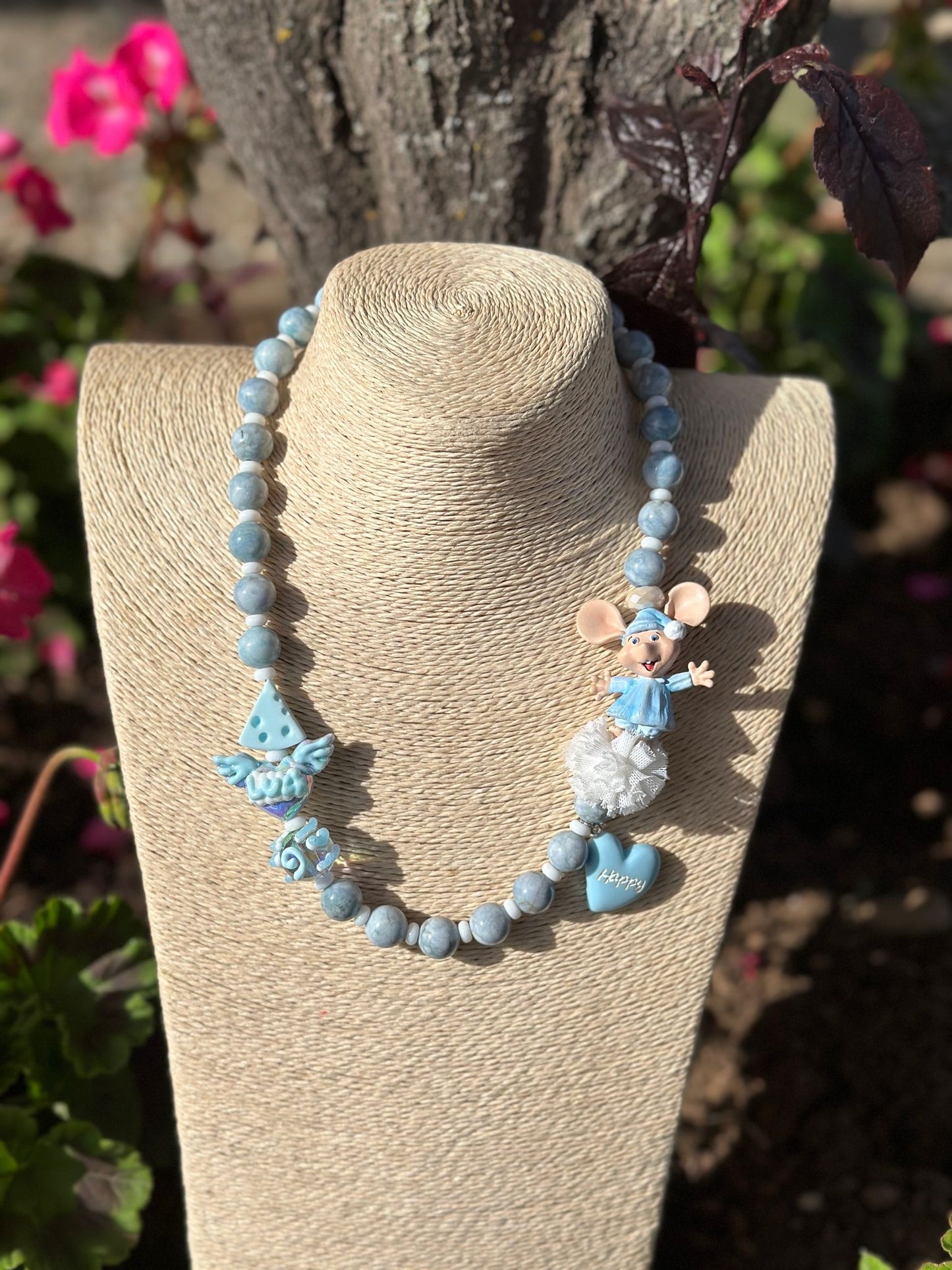Collana Topo Gigio Style celeste