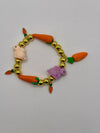 Bracciale Bunny Bloom Carote con conigli rosa e lilla