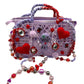 Borsa Purple Hearts con pochette interna