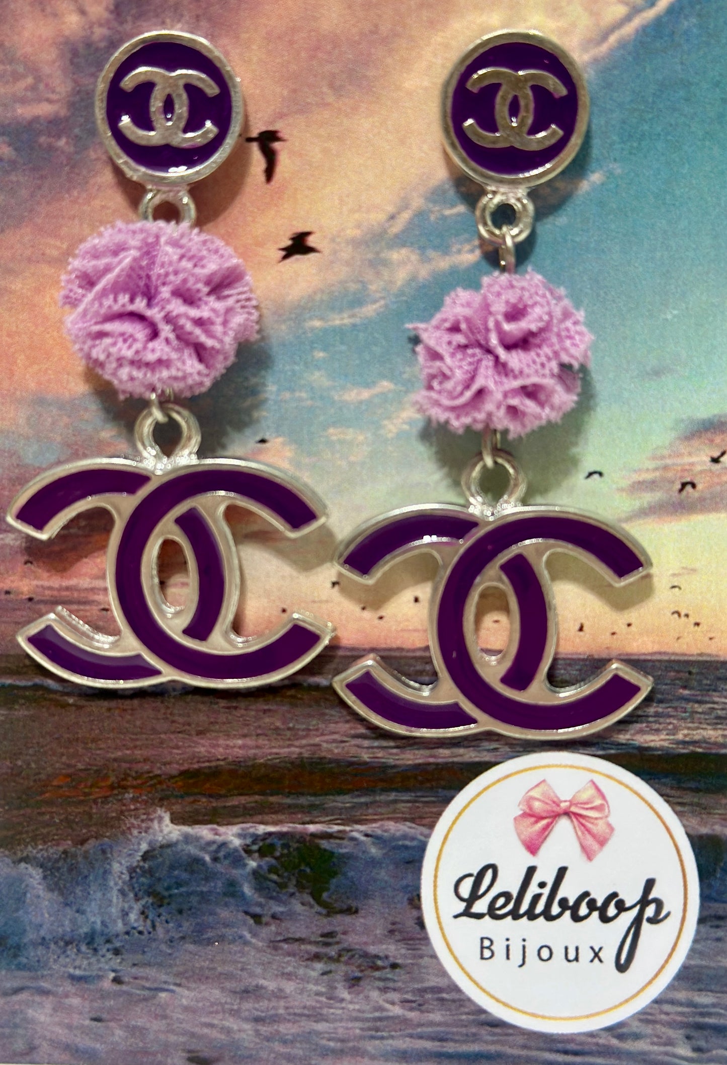 Orecchini viola luxory