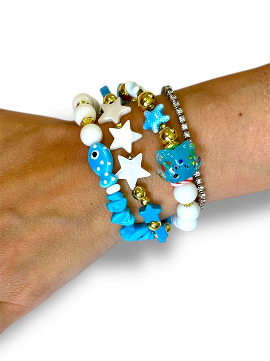 Bracciale Hawaii Turchese Pesciolino 1pezzo