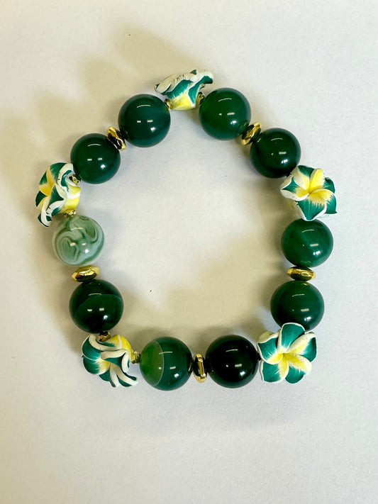 Bracciale Hawaii Verde Fiori
