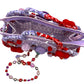 Borsa Purple Hearts con pochette interna
