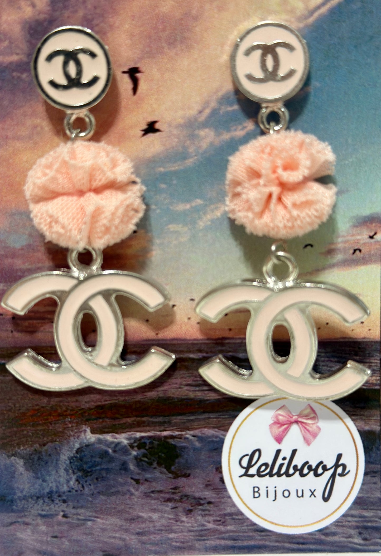 Orecchini rosa cipria