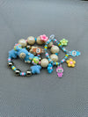 Bracciali Labubu celeste set 3 pezzi