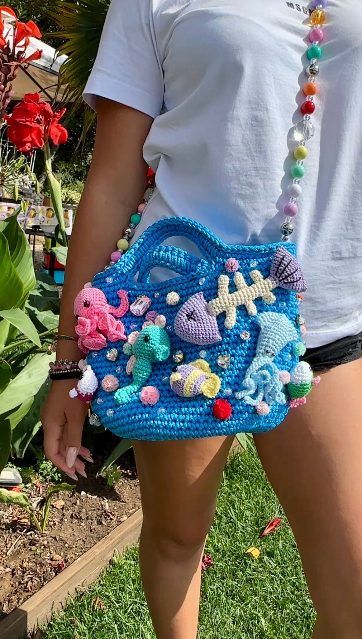 Borsa Incanto Sotto il Mare Turchese riproducibile su ordinazione tempo 15/30gg
