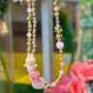 Labubu pink hearts necklace