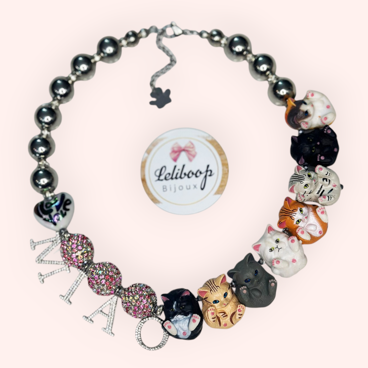 Collana ilovecat miao argento