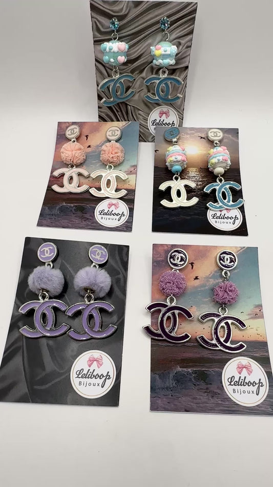 Orecchino celeste pastello